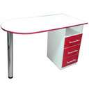 Манікюрний стіл натхнення, білий з червоним фото