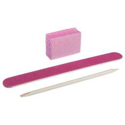 Набір одноразовий для манікюру рожевий (пилочка, баф, апельсинова паличка) купить в официальном магазине KODI Professional