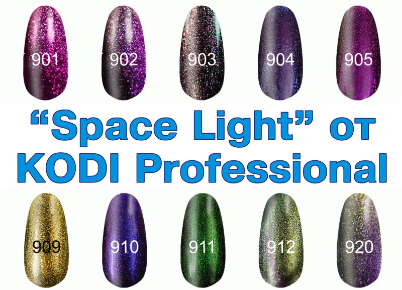 коллекция полупрозрачных гель-лаков "Space Light" от KODI Professional