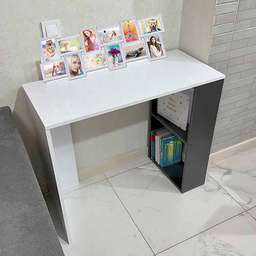 Стіл комп'ютерний письмовий з двома полицями Економ, білий - антрацит купить в официальном магазине KODI Professional